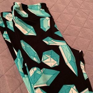 Lularoe Unicorn OS Black Crystal Leggings